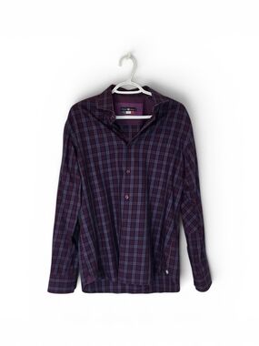 Men's Stone Rose Purple Plaid Button-Down Shirt